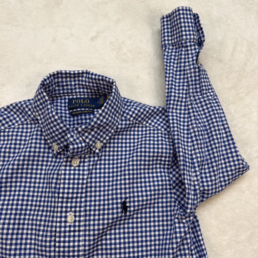 Polo Ralph Lauren Boys‎ Gingham Button Down Shirt Preppy Long Sleeve Size 5